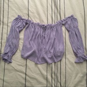 Forever 21 Lilac Purple Off the Shoulder Top